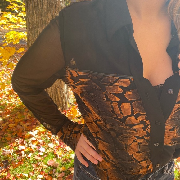 Vintage Joseph Ribkoff blouse long and sheer sleeve - Picture 2 of 13